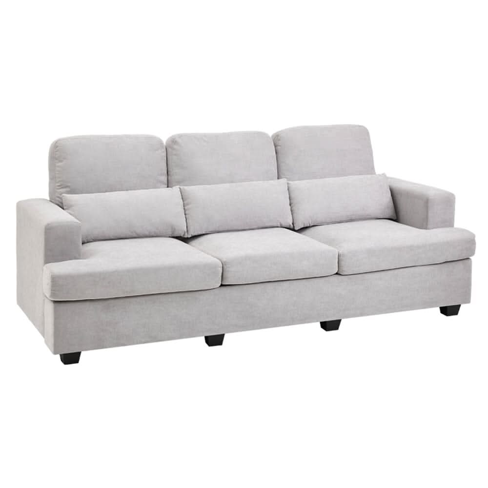 Three-Seater Sofa with Chenille Upholstery and Plush Cushioning