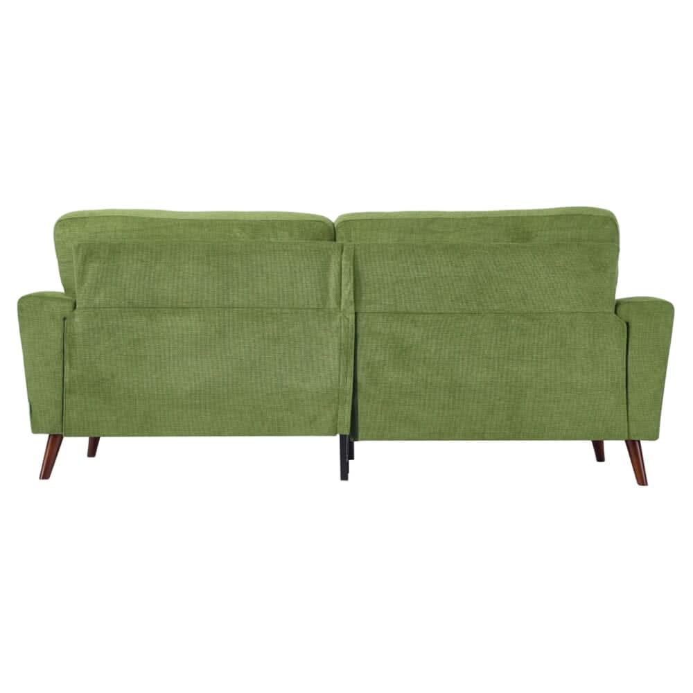 Two-Seater Sofa with Chenille Upholstery and Painted Wooden Legs