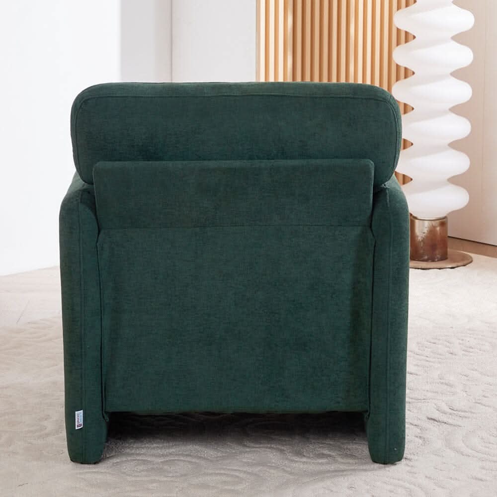 Chenille Single Sofa with Ottoman Adjustable Foot Nails Compact UK Design