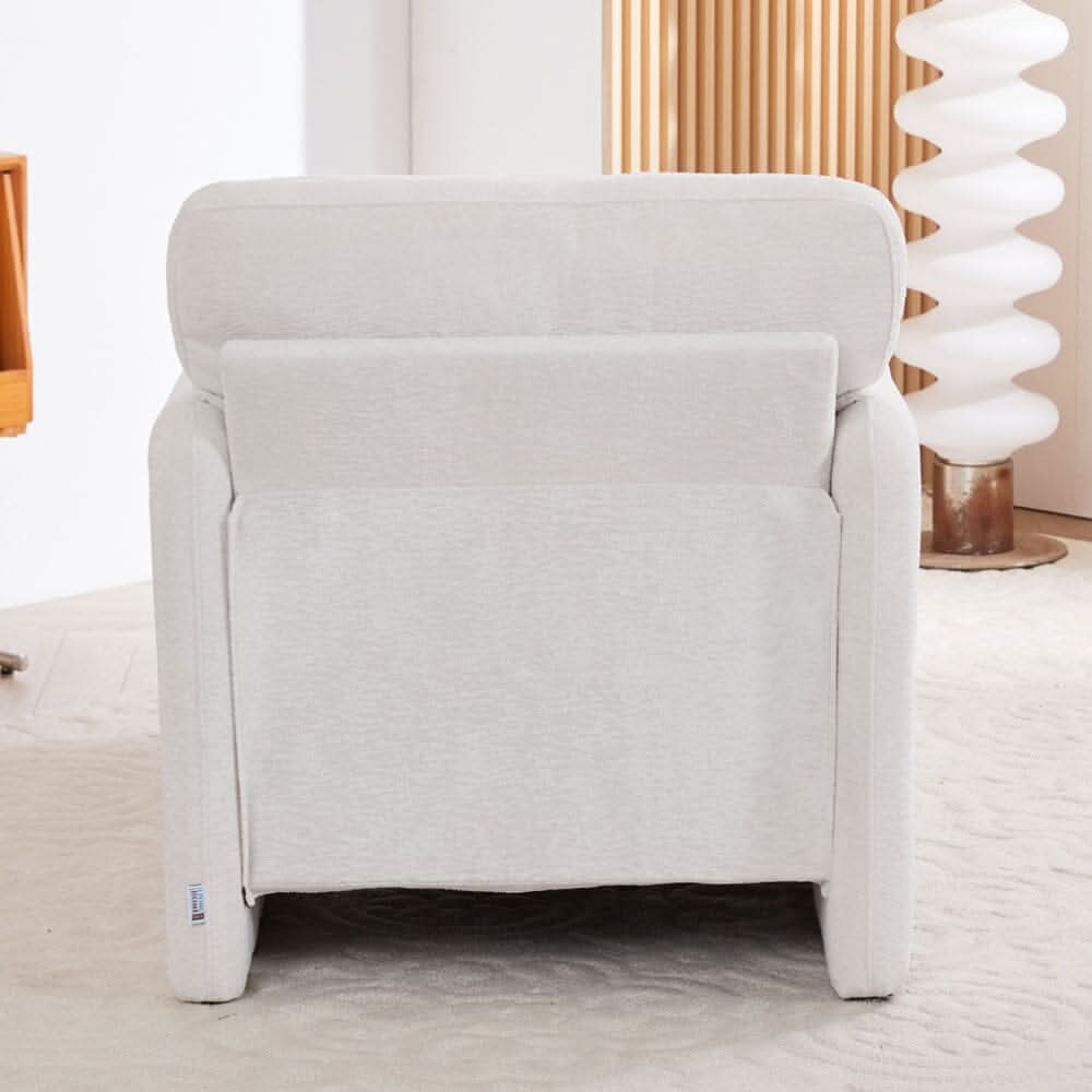 Chenille Single Sofa with Ottoman Adjustable Foot Nails Compact UK Design