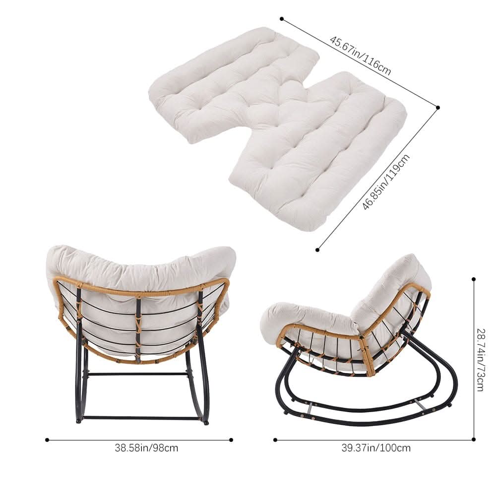 Large Oversized Nest Rocking Chair with Tufted Cushion Collection
