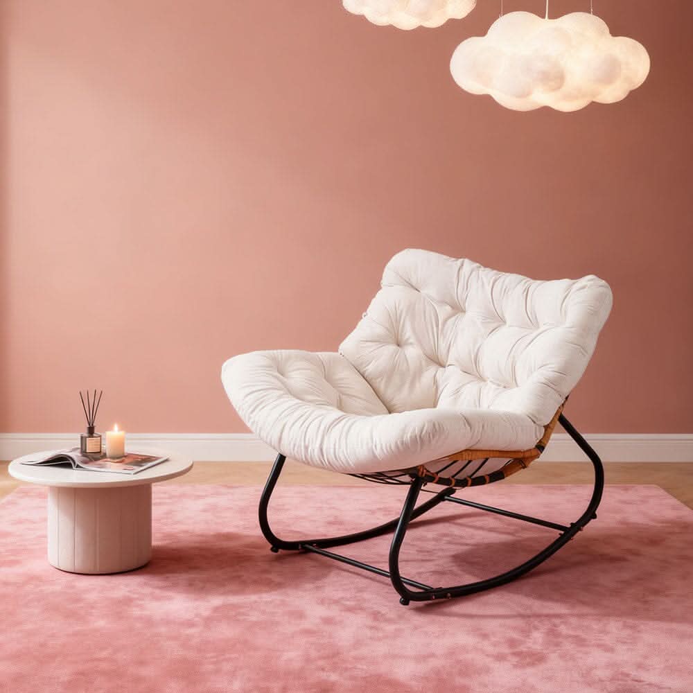 Large Oversized Nest Rocking Chair with Tufted Cushion Collection