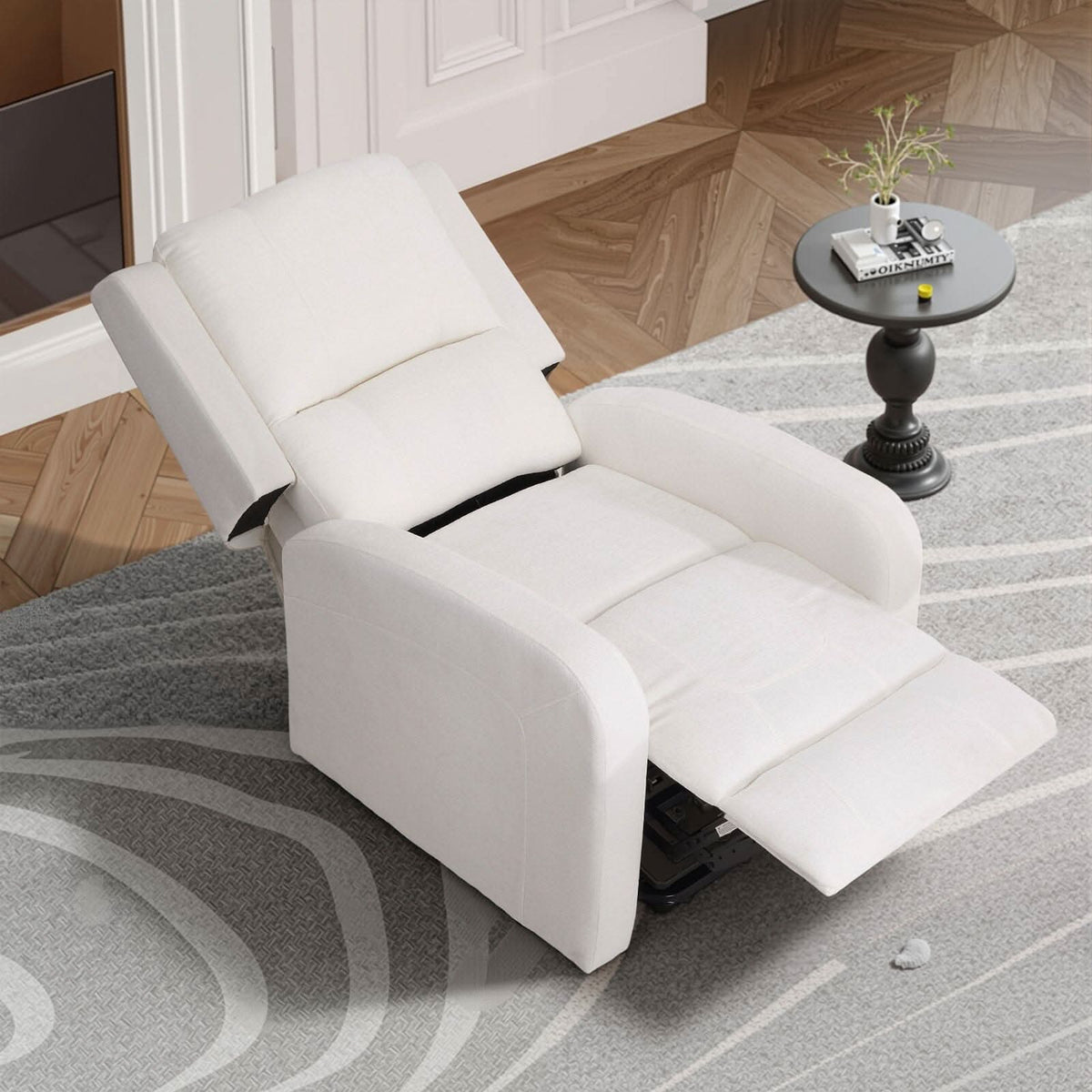 Single Power Sofa Heated Massage Lift 140° Recline 7 Frame Dual Fabric