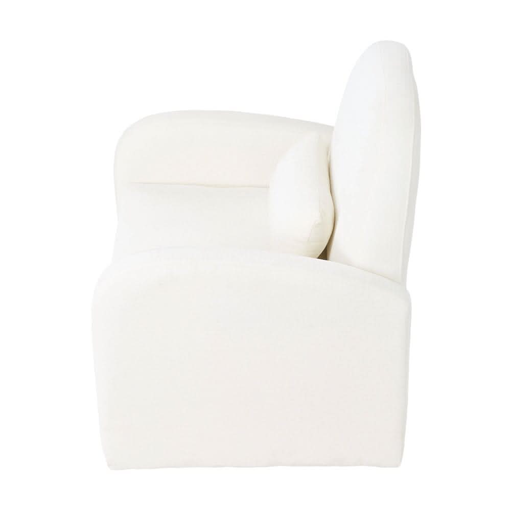 Single Storage Leisure Chair 110° Backrest Cream Chenille 360 Swivel Base