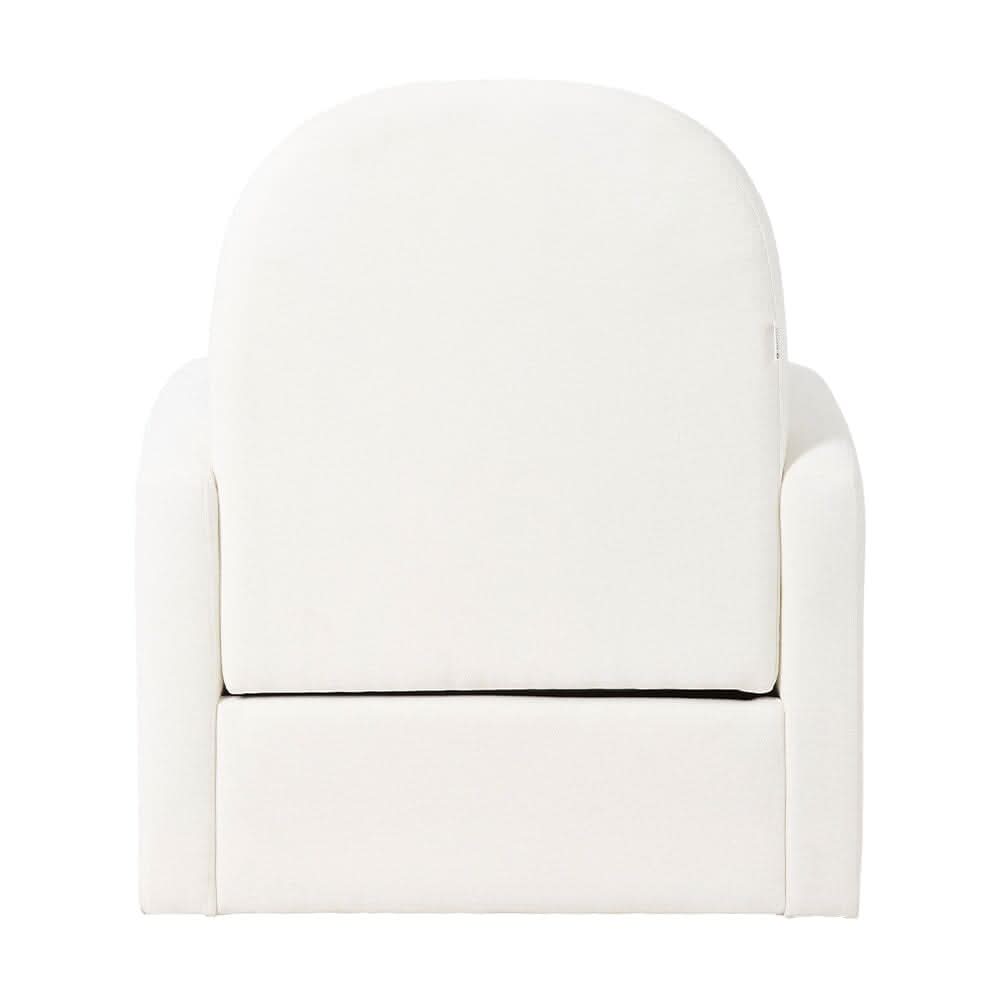 Single Storage Leisure Chair 110° Backrest Cream Chenille 360 Swivel Base