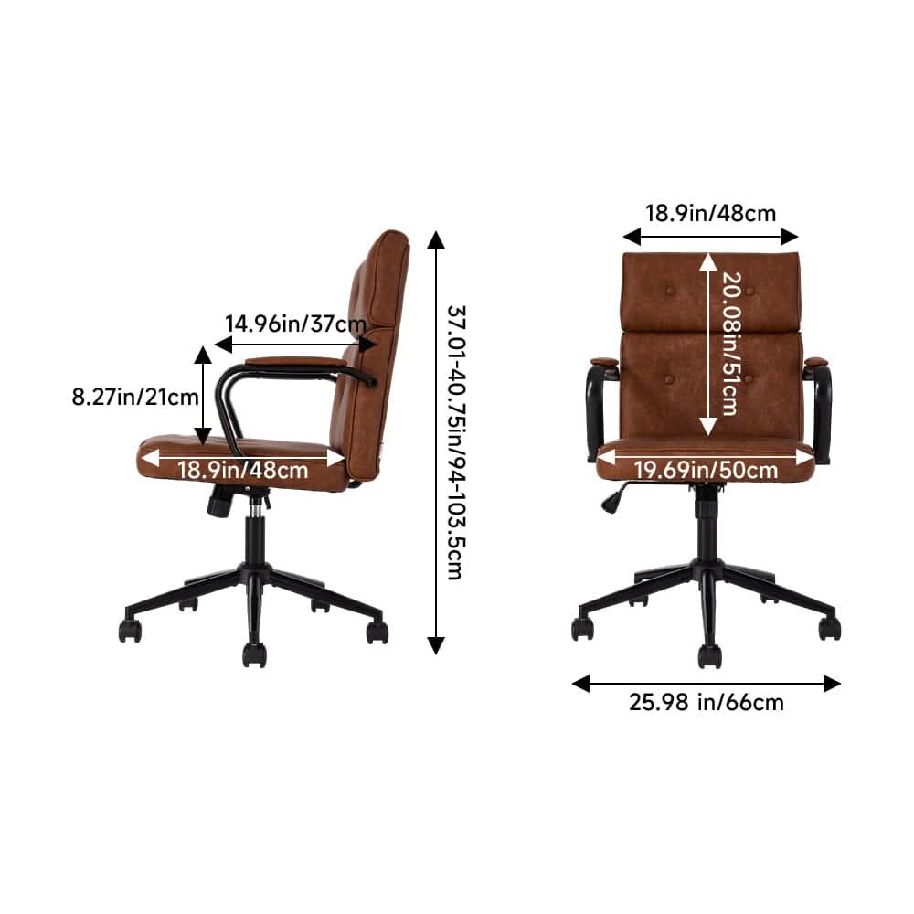 Vintage Executive Office Chair with PU Leather or Chenille Upholstery