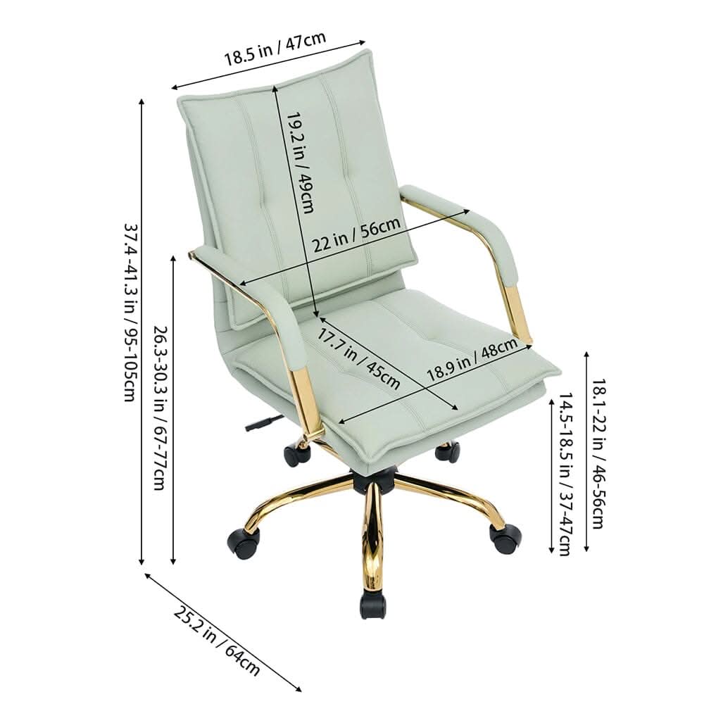 Modern Mid-Back Office Chair with Gold Frame
