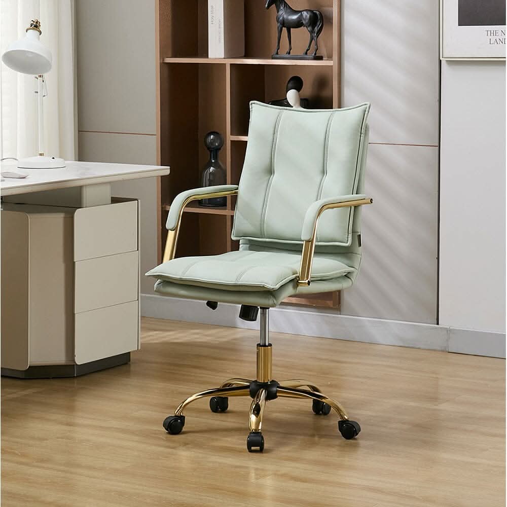 Modern Mid-Back Office Chair with Gold Frame