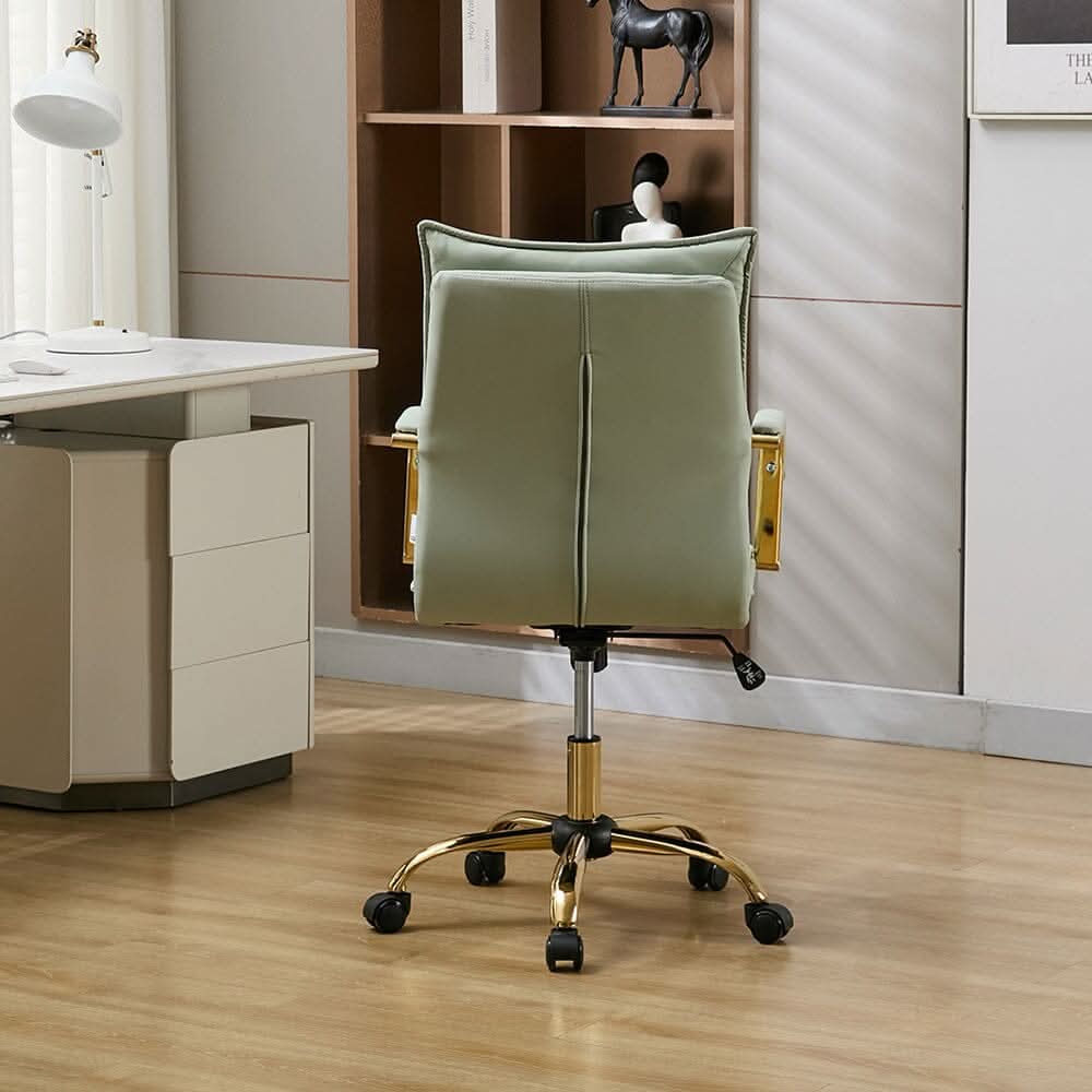 Modern Mid-Back Office Chair with Gold Frame