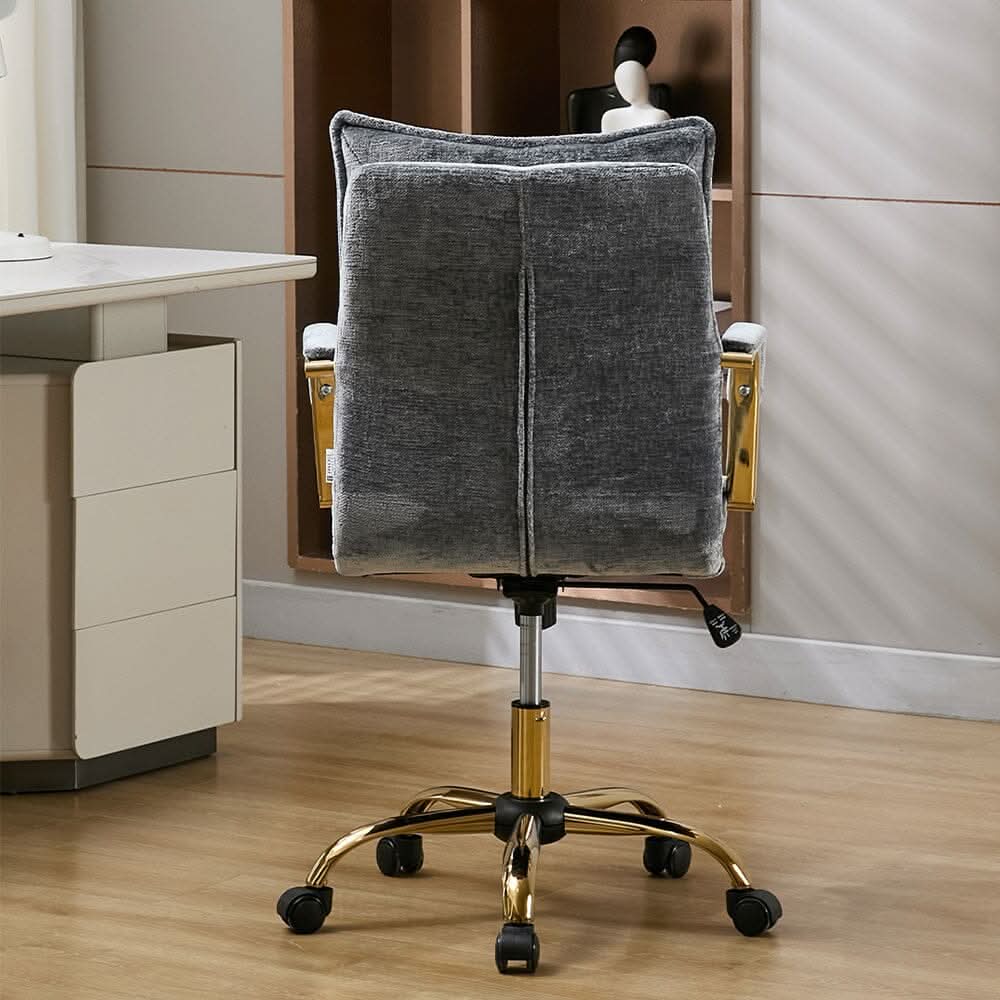 Modern Mid-Back Office Chair with Gold Frame