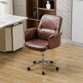 Mid-Back Office Chair with Chrome Base (Retro PU Leather / Chenille)