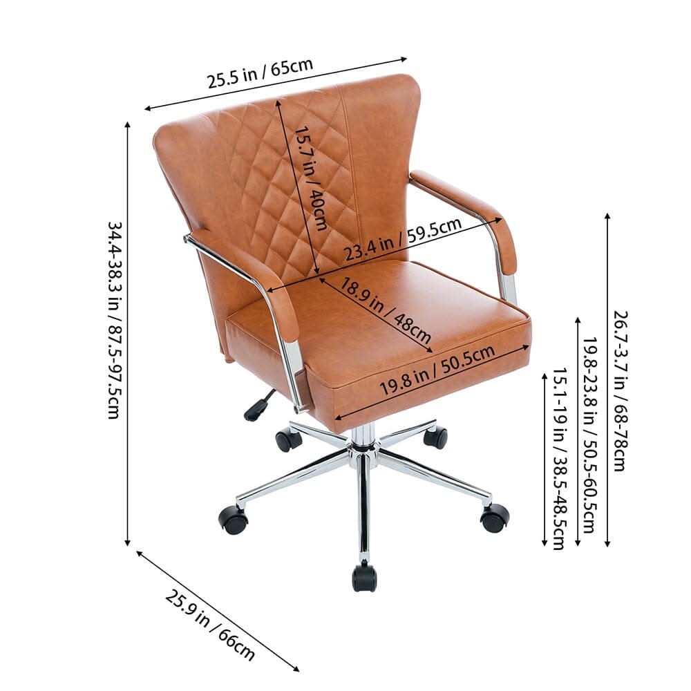 Diamond Tufted Office Chair with Chrome Arms