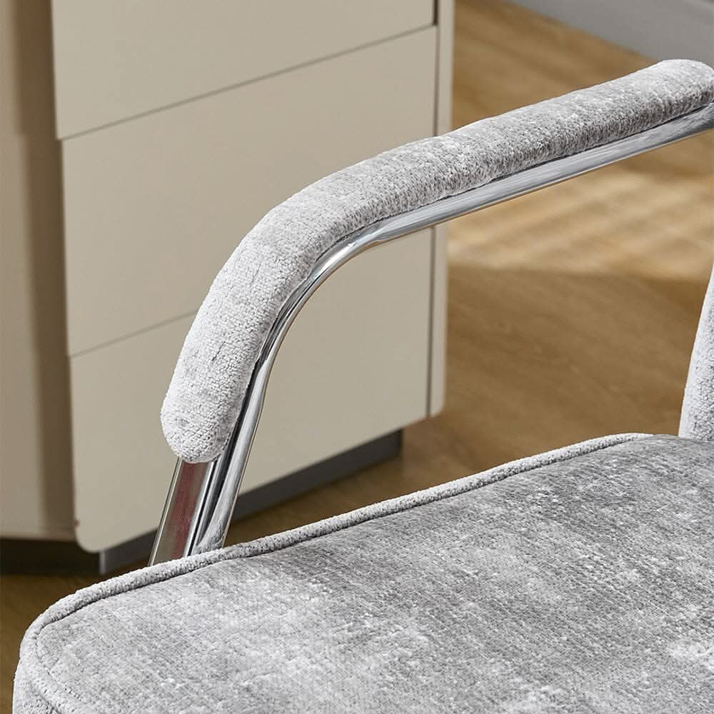 Diamond Tufted Office Chair with Chrome Arms