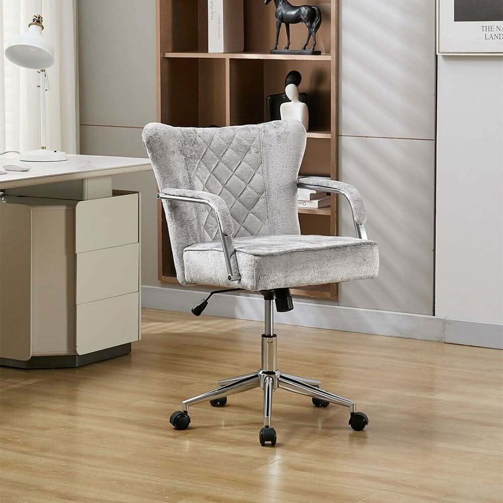 Diamond Tufted Office Chair with Chrome Arms