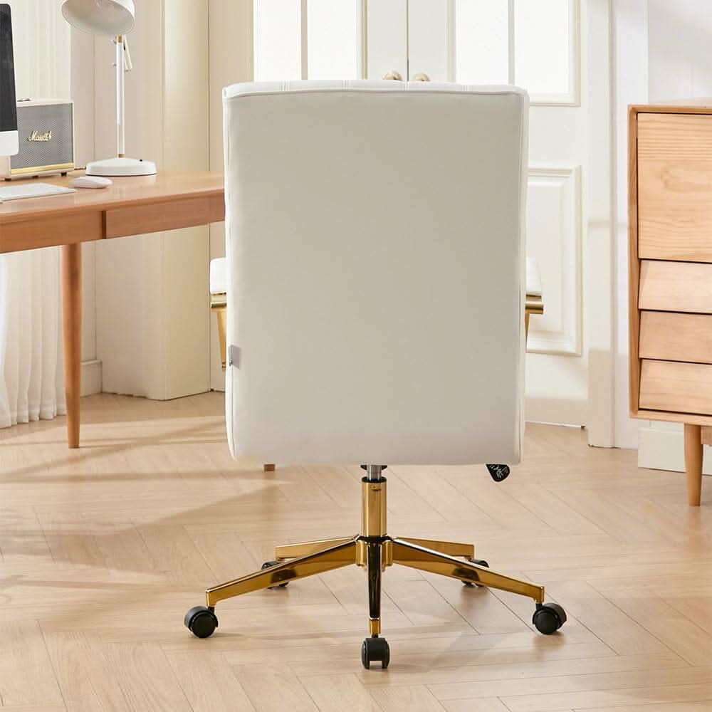Vertical Stitched PU Office Chair with Gold Frame