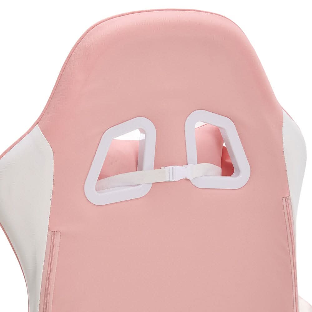 Pink Bunny Ergonomic Gaming Chair with Lumbar Support &amp; Linkage Armrests