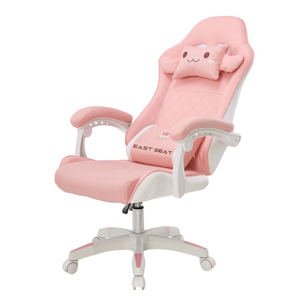 Pink Bunny Ergonomic Gaming Chair with Lumbar Support &amp; Linkage Armrests