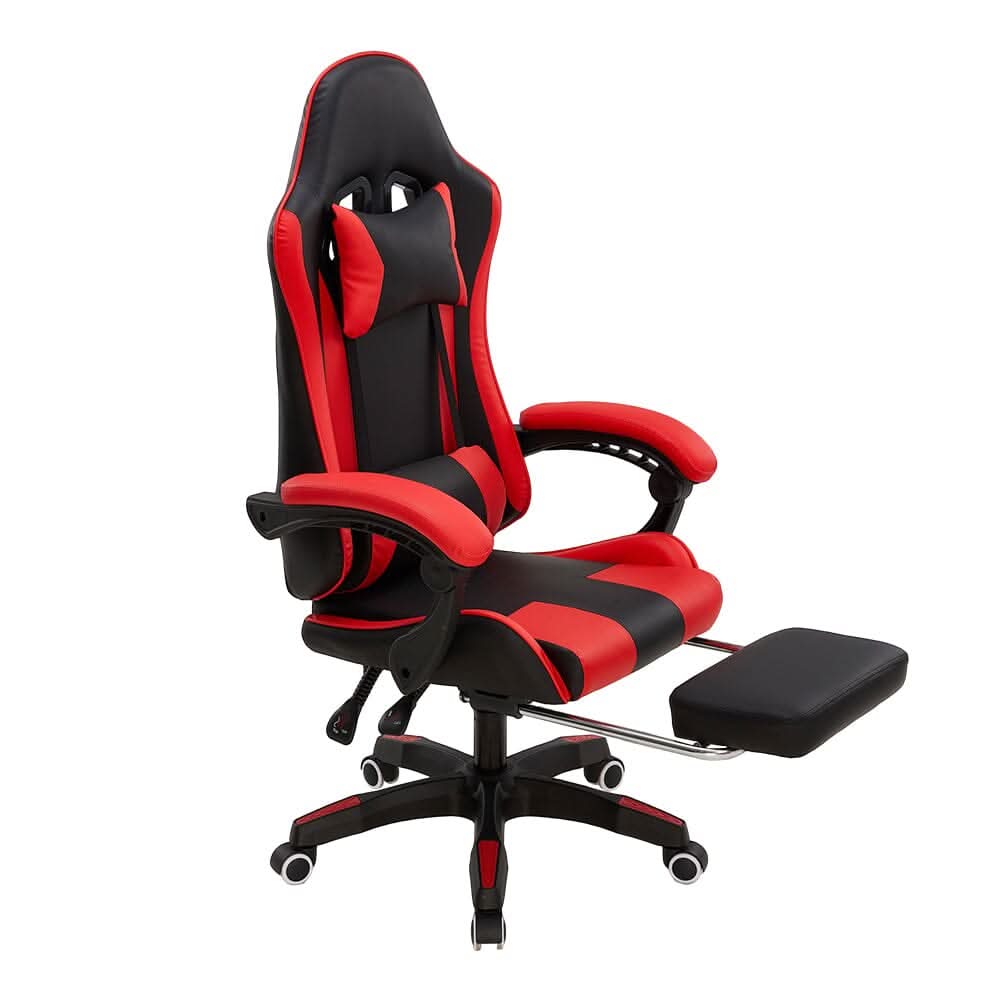 Ergonomic Gaming Chair with Footrest & Linkage Armrests