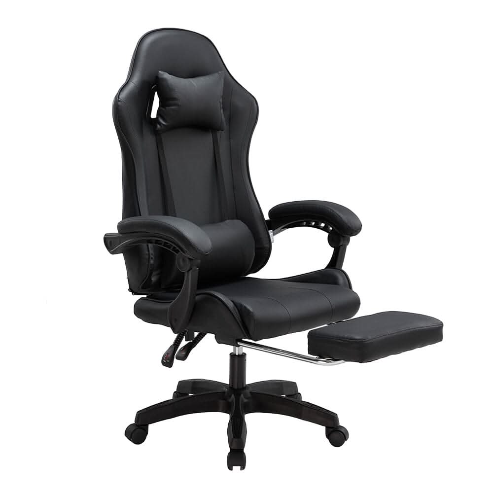 Ergonomic Gaming Chair with Footrest & Linkage Armrests