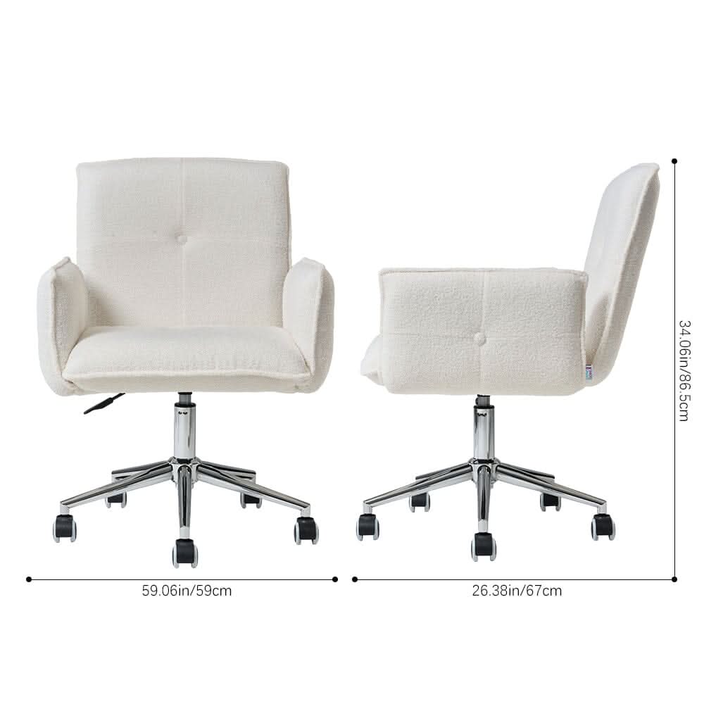 Plush Velvet Executive Office Chair in Beige