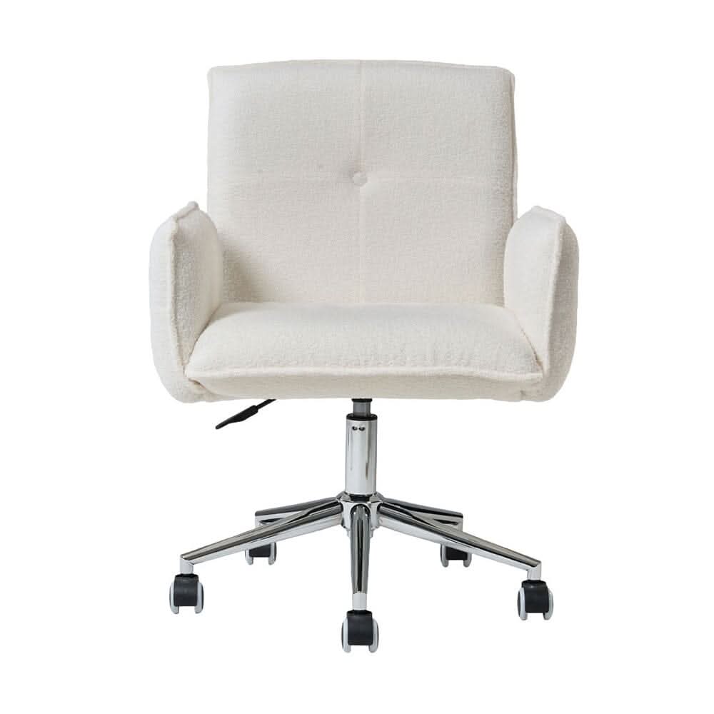 Plush Velvet Executive Office Chair in Beige
