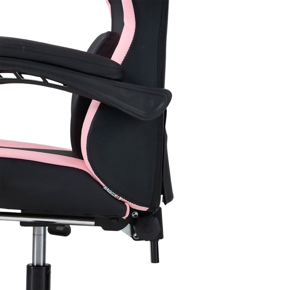 Ergonomic Gaming Chair Reclining PVC Office Chair With Footrest & Massage Lumbar Support