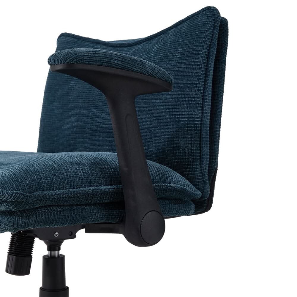Oversized Cross-Legged Home Office Chair in Navy Blue