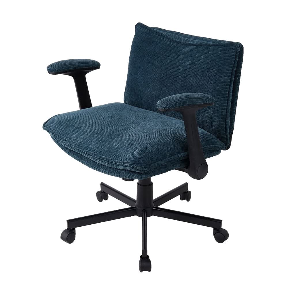 Oversized Cross-Legged Home Office Chair in Navy Blue