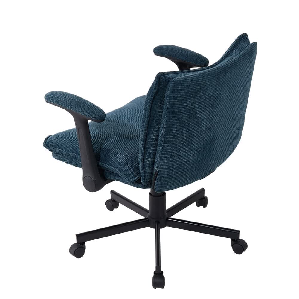 Oversized Cross-Legged Home Office Chair in Navy Blue