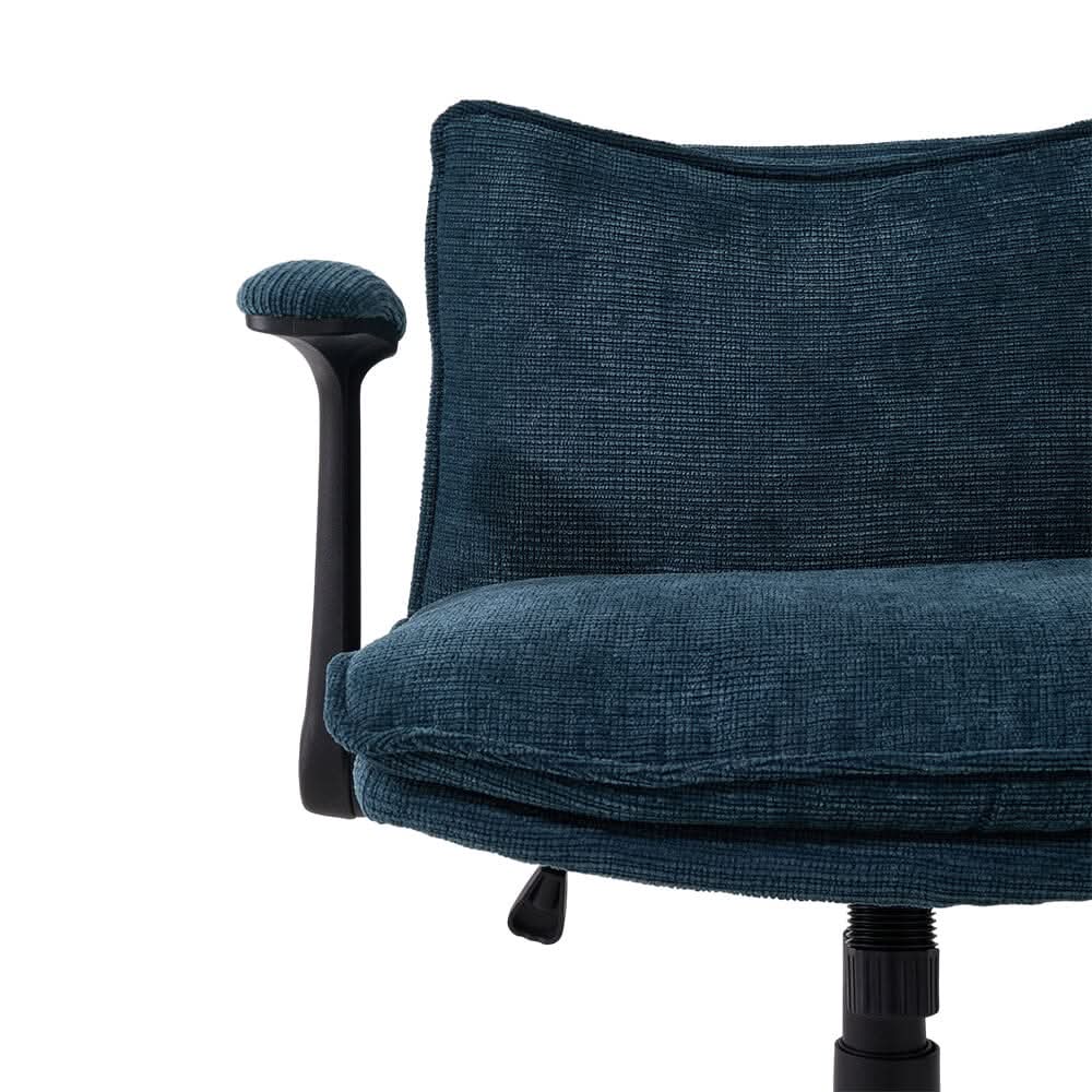 Oversized Cross-Legged Home Office Chair in Navy Blue