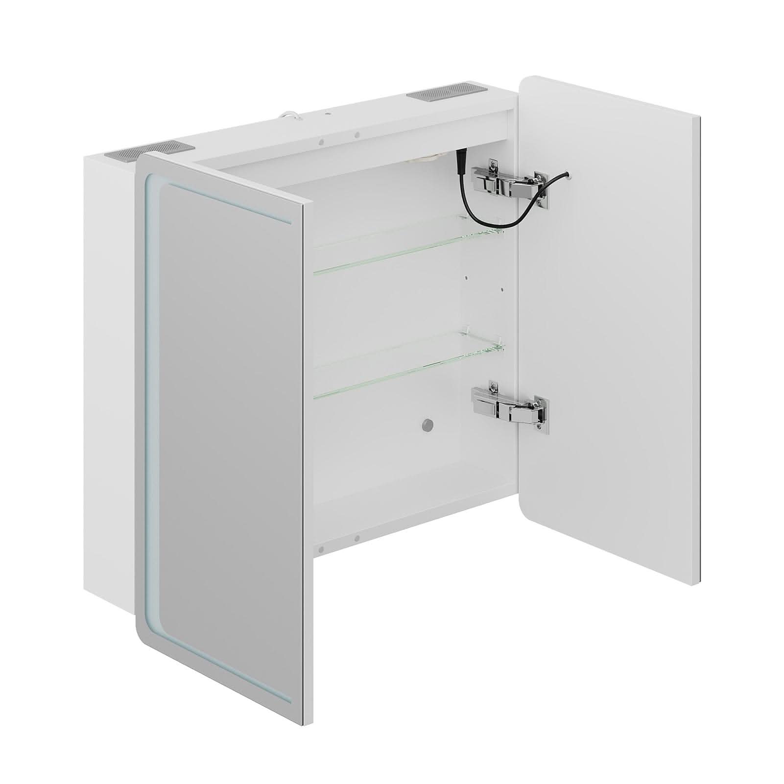 50x70cm / 65x60cm LED Bathroom Mirror Cabinet with Bluetooth & Fog-Free Technology
