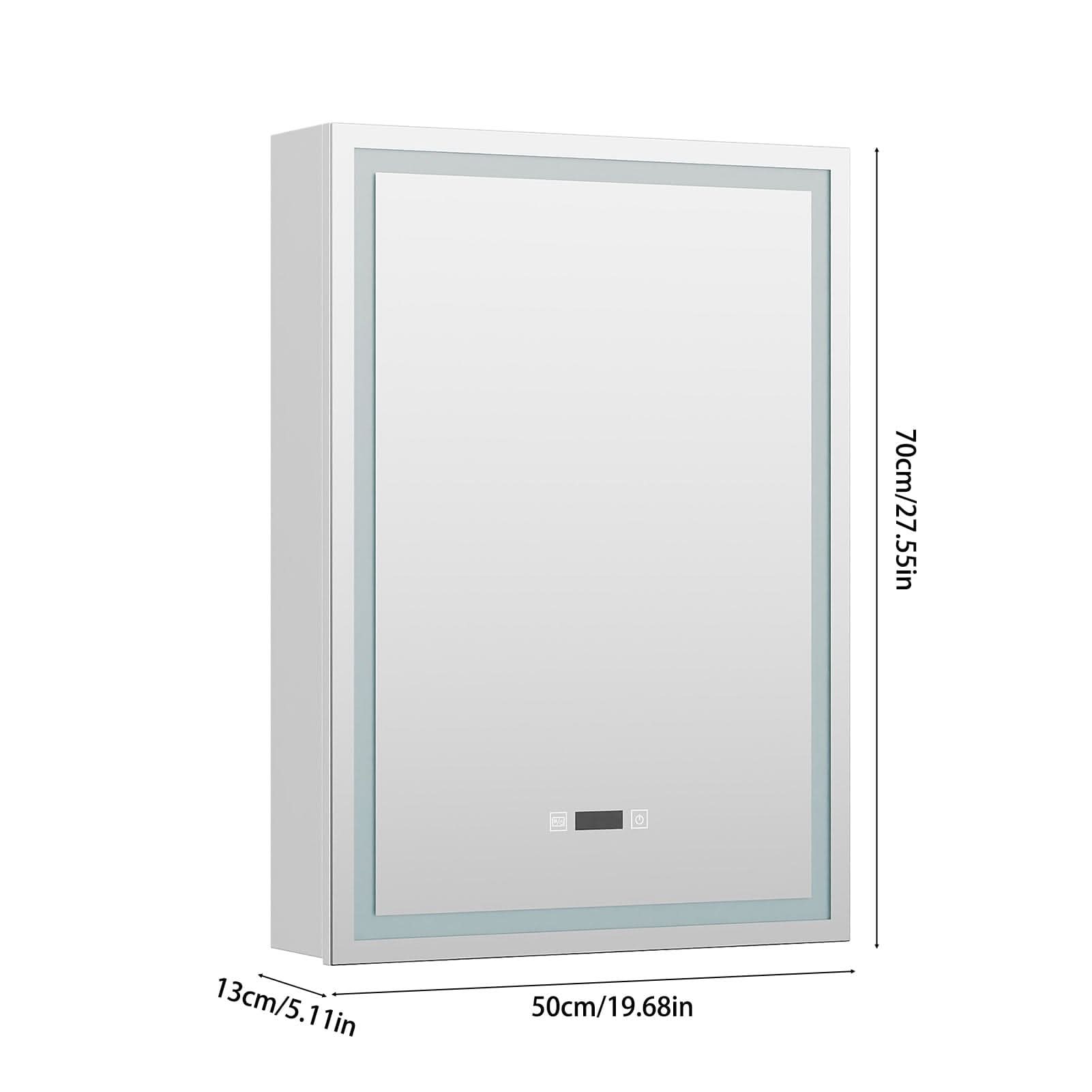 50x70cm / 65x60cm LED Bathroom Mirror Cabinet with Bluetooth & Fog-Free Technology