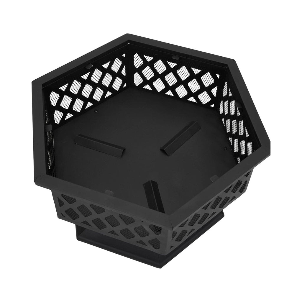 70cm Hexagonal Outdoor Fire Pit & BBQ Grill