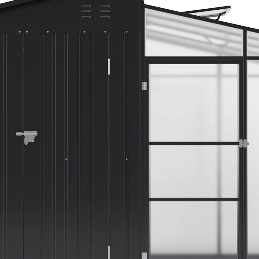 Metal Garden Shed & Greenhouse Combo with Acrylic Panels