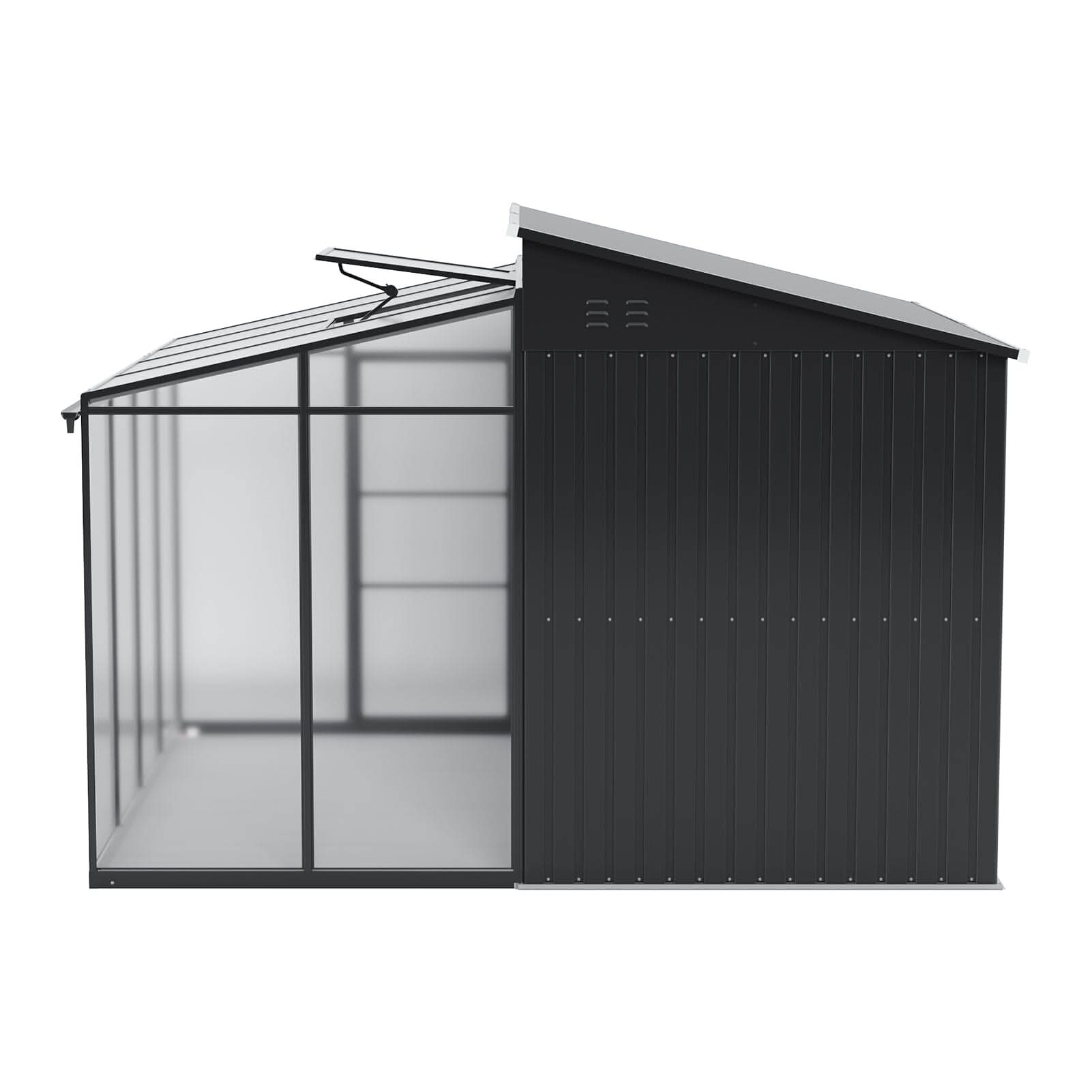 Metal Garden Shed & Greenhouse Combo with Acrylic Panels
