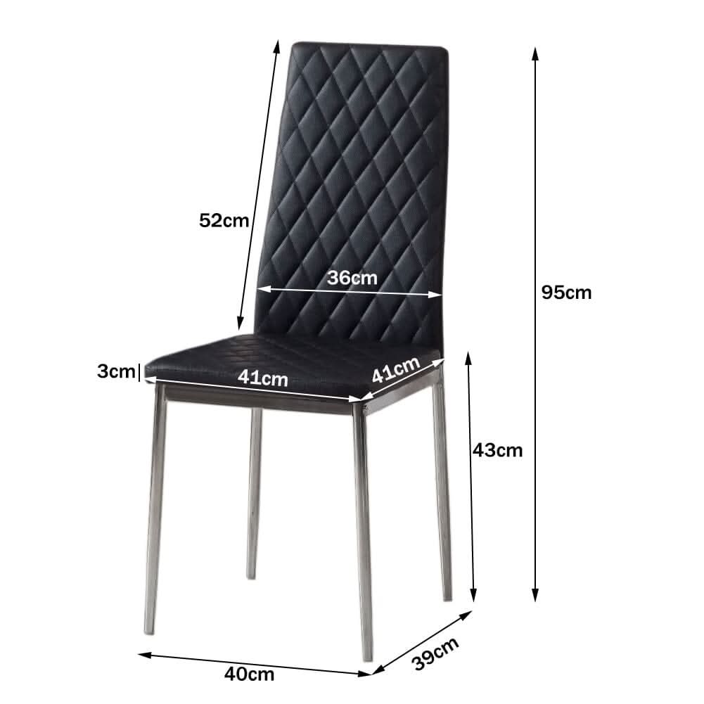 Black/Grey/Beige PVC High Back Modern Dining Chairs Set of 2 / 4