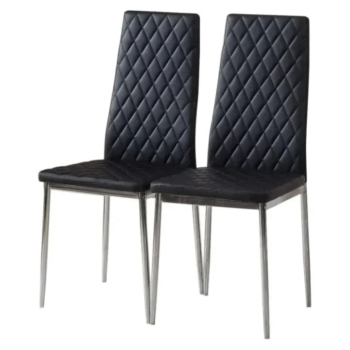 Black/Grey/Beige PVC High Back Modern Dining Chairs Set of 2 / 4