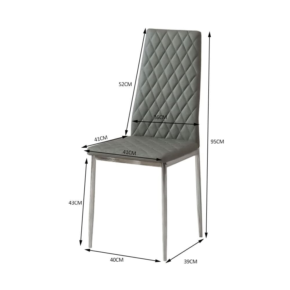 Black/Grey/Beige PVC High Back Modern Dining Chairs Set of 2 / 4