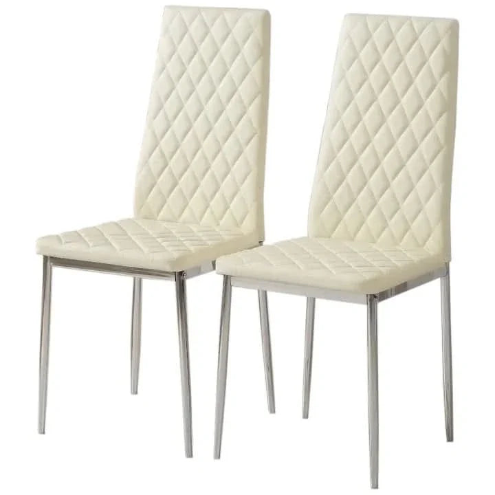 Black/Grey/Beige PVC High Back Modern Dining Chairs Set of 2 / 4