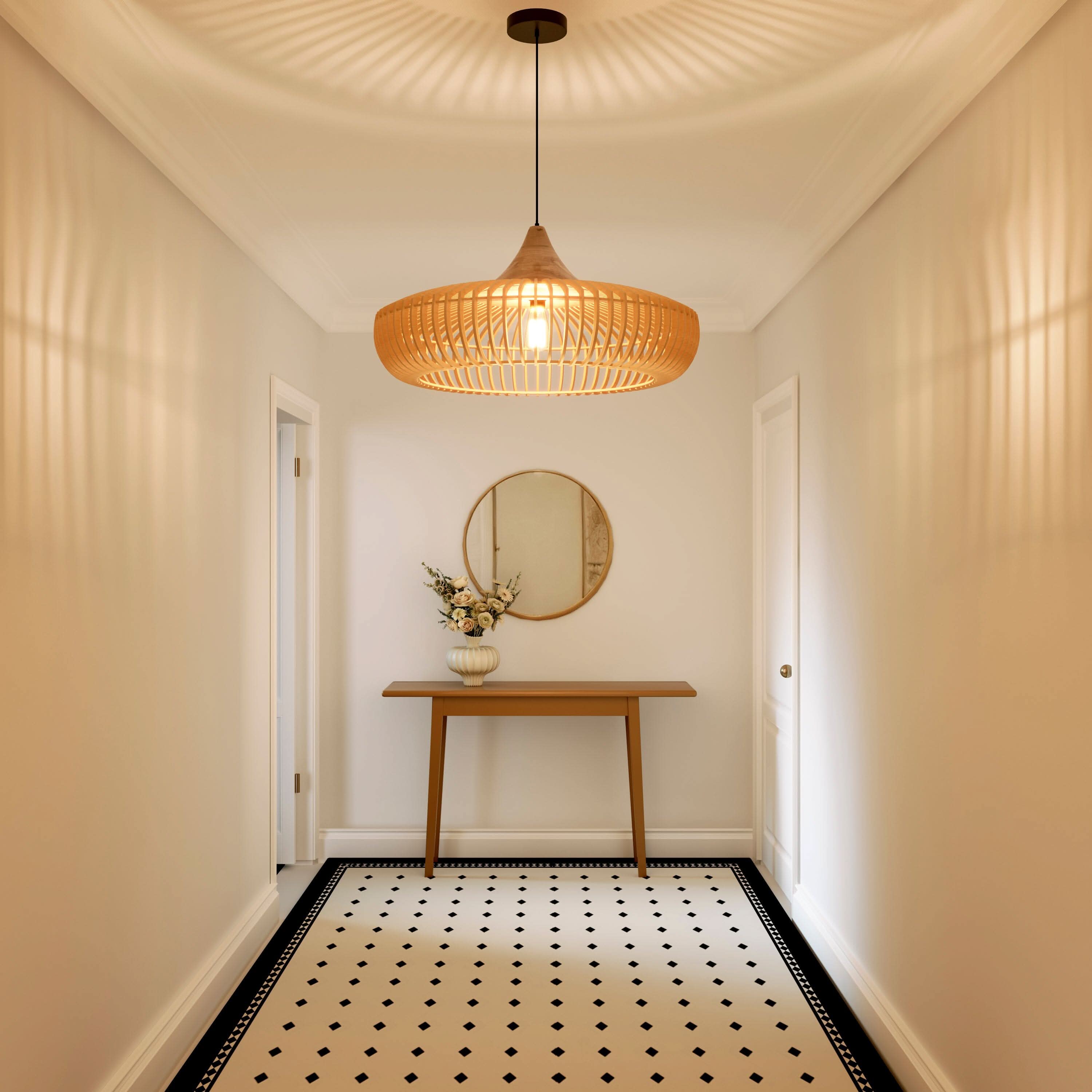 Lightsin Shadome Handcrafted Wooden Kitchen Pendant Light