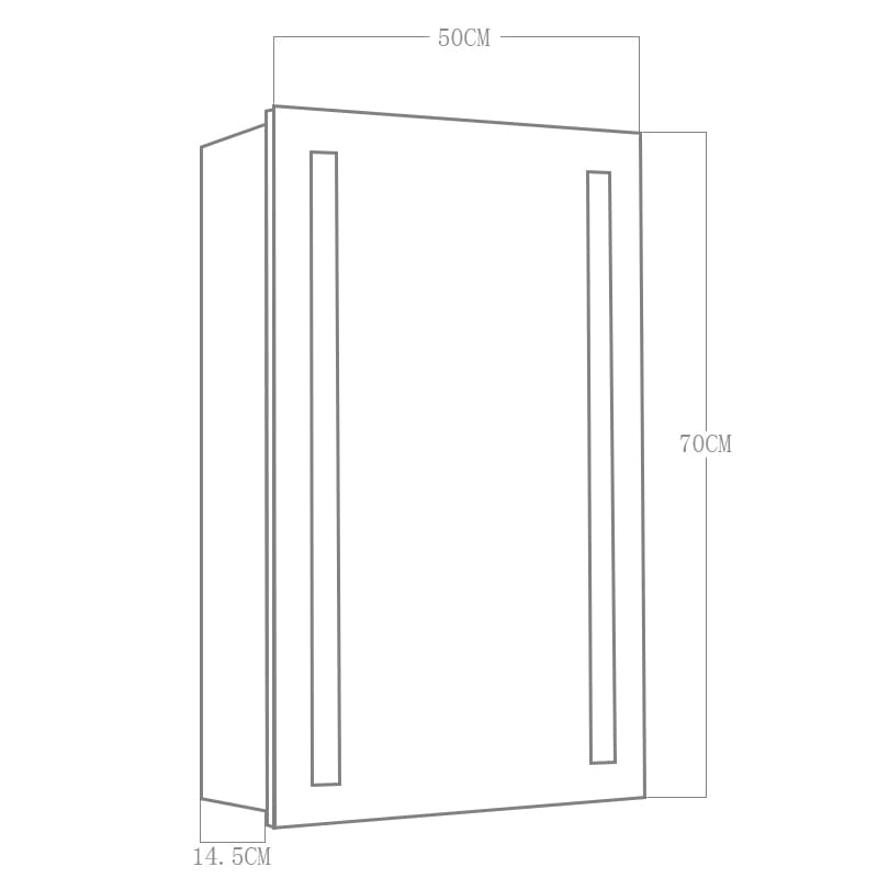 70cm Height Modern LED Illuminated Bathroom Mirror Cabinet with Socket
