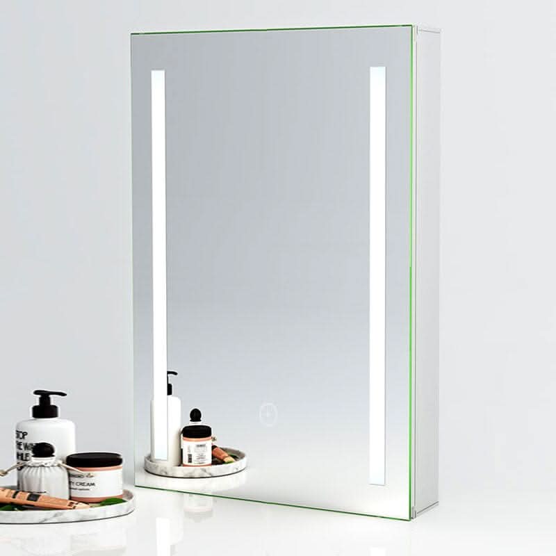 70cm Height Modern LED Illuminated Bathroom Mirror Cabinet with Socket