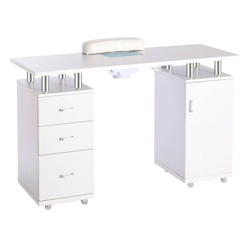Professional Manicure Station Nail Table on Wheels with Dust Collector