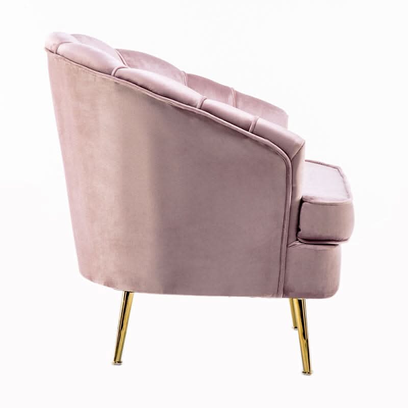 Velvet Noble Armchair with Gold Metal Legs