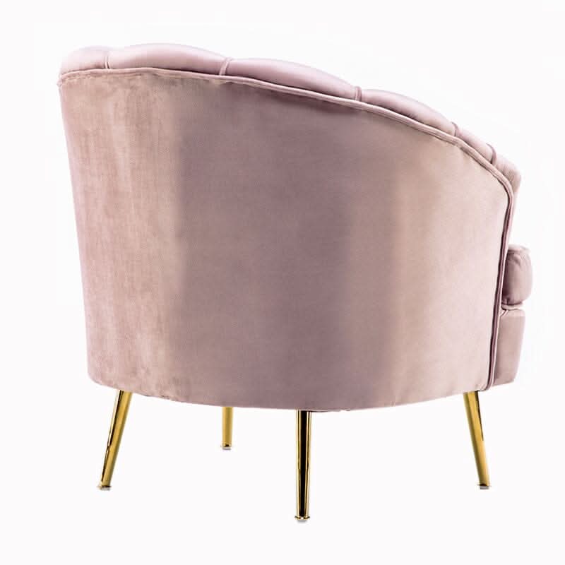 Velvet Noble Armchair with Gold Metal Legs