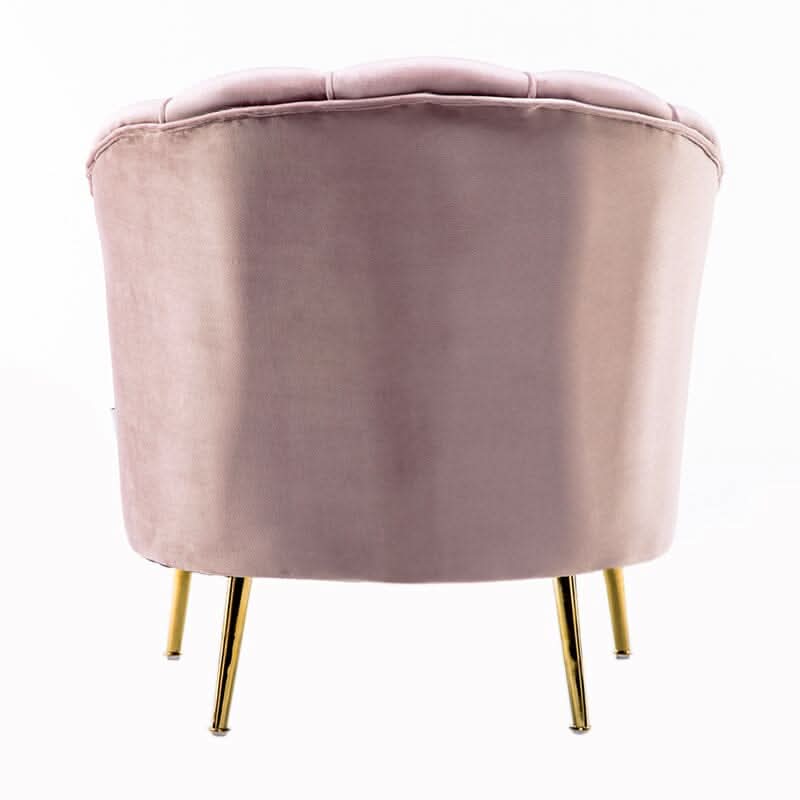 Velvet Noble Armchair with Gold Metal Legs