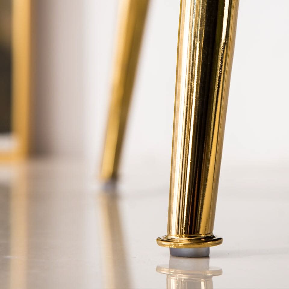 Velvet Noble Armchair with Gold Metal Legs