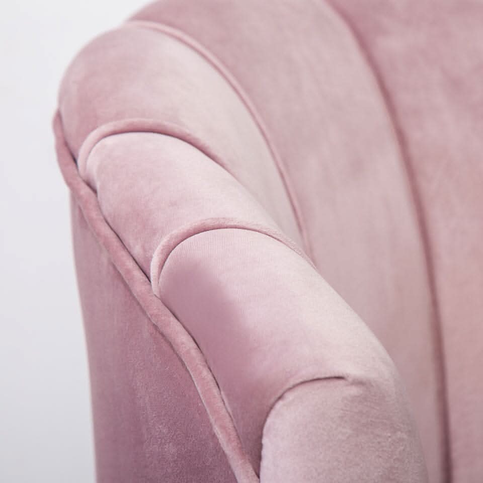 Velvet Noble Armchair with Gold Metal Legs