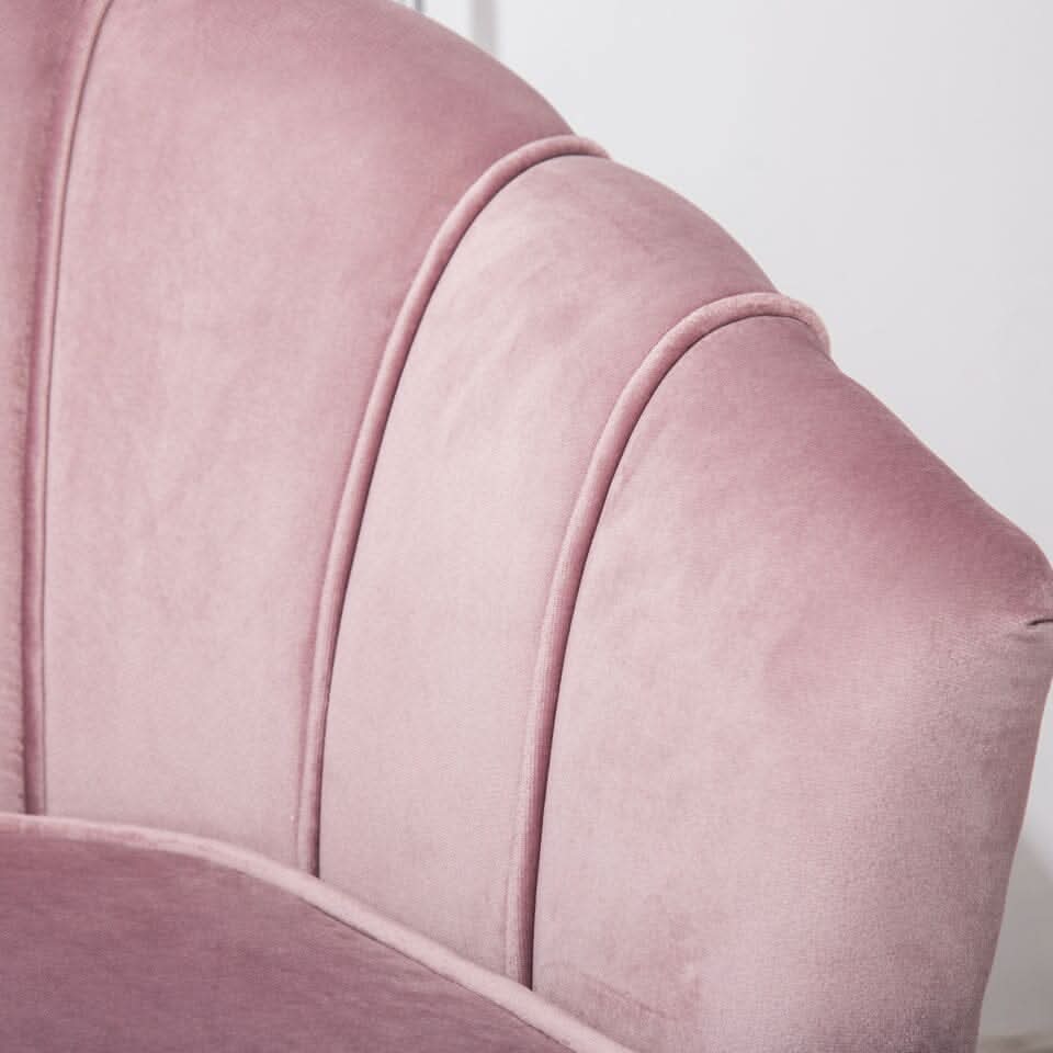Velvet Noble Armchair with Gold Metal Legs