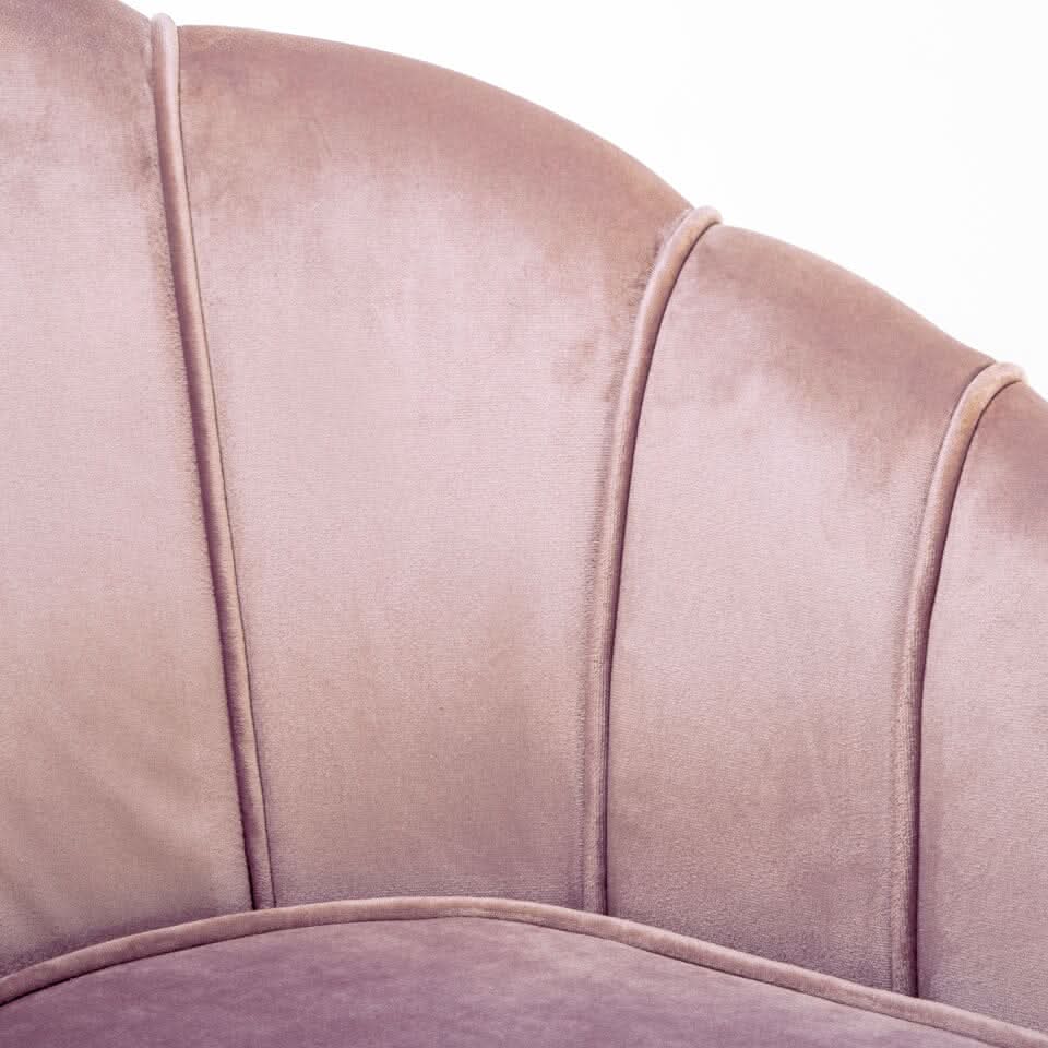 Velvet Noble Armchair with Gold Metal Legs